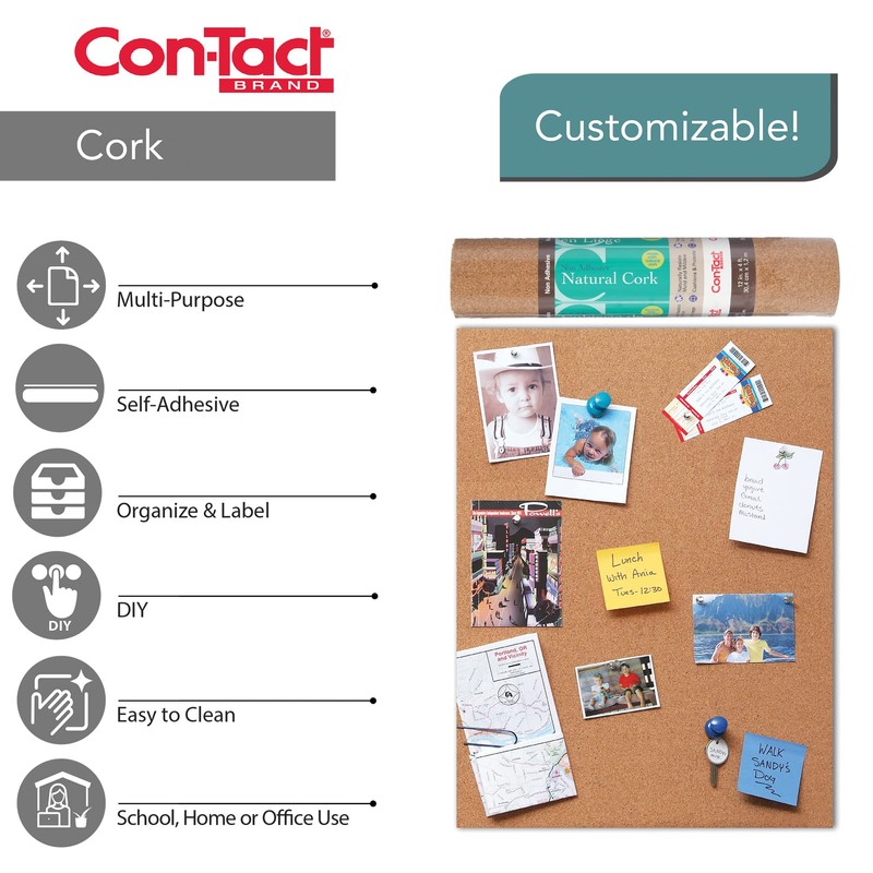 Con-Tact Brand - 04F-C6410-06 Cork Non-Adhesive Shelf and Drawer Liner