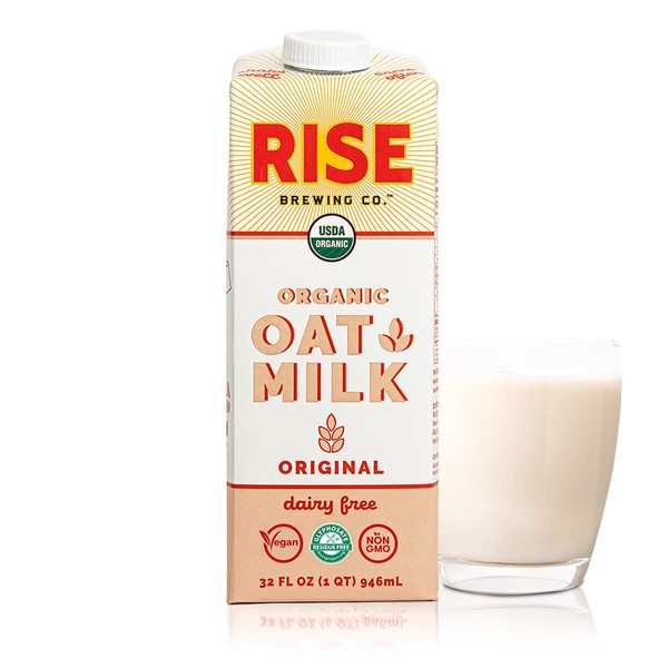 RISE Brewing Co. Original Oat Milk, USDA Organic & Non-GMO, Vegan & Non-Dairy, 32 fl. oz. Cartons (6 pack)