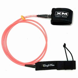 XM SURF MORE Regular 7ft Surfboard Leash with Tangle Free Upgrade, Cord Thickness (.270in), Key Pocket, Unbreakable Swivels, Detachable Railsaver, Made in USA