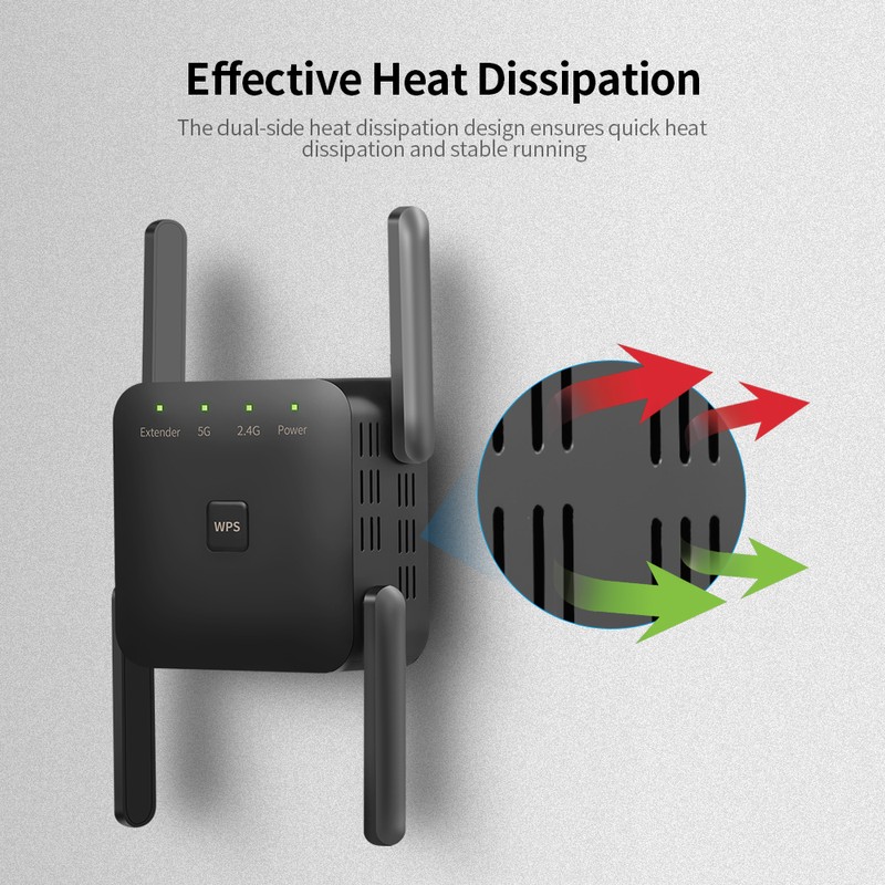 1200Mbps Dual Frequency 2.4G/5G Wireless Repeater WiFi Signal Amplifier WiFi