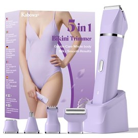 Recortadora de bikini para mujer, 5 en 1, impermeable, maquinilla de afeitar eléctrica para mujeres, púbica, facial, nariz, cuerpo, piernas, depilació