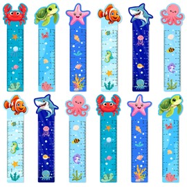 120Pcs Ocean Animals Bookmarks Ruler Bulk Assorted Under The Sea Themed Designs Page Markers for Home Classroom Rewards Summer Birthday Party Supplies Favors
