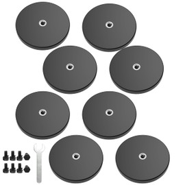 Magnetpro 8 Pieces Strong Rubber Coated Mounting Magnets Anti-Scratch, 65 LBS of Adhesive Power, Magnetic Assembly Base for Light Strips and Additional Mirrors The Outdoor Area