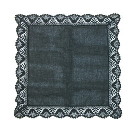 CTM Women's Twilight Beauty Black Lace Handkerchief, Black