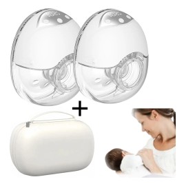 2pcs Extractor De Leche Manos Libres Recargable Con 4 Modos