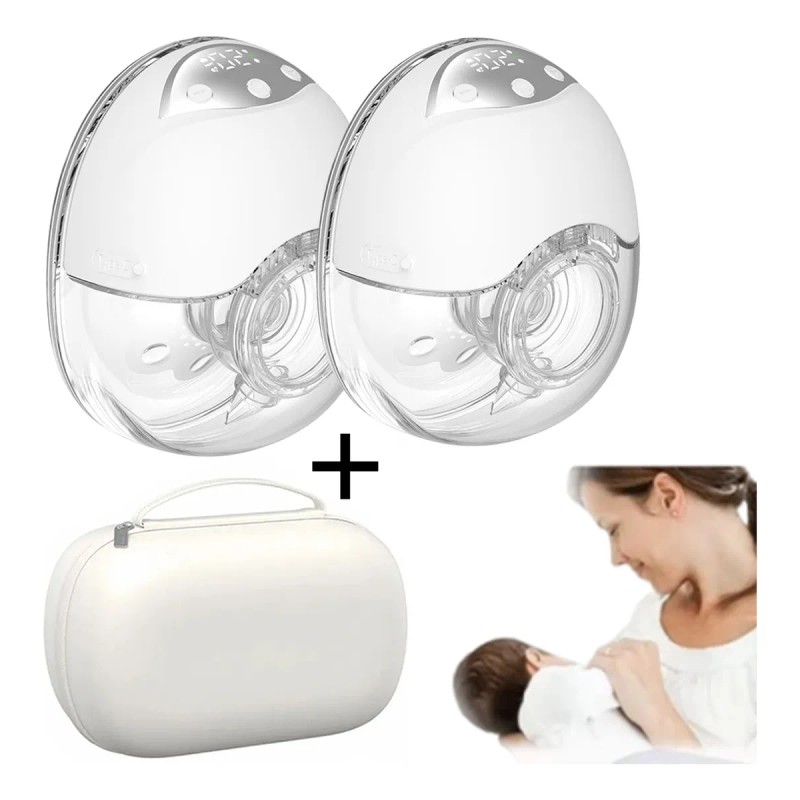 2pcs Extractor De Leche Manos Libres Recargable Con 4 Modos