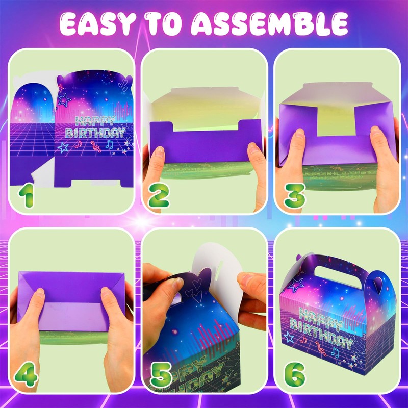 Marspark 12 Pack Kpop Theme Birthday Party Favor Purple Paper