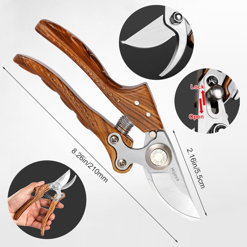Garden Pruners, Heavy Duty Garden Clippers,Pruning Shears with Adjustable Thumb