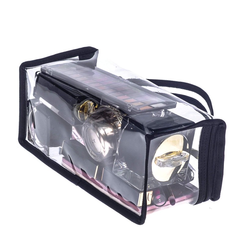 Pequeña bolsa rectangular de PVC transparente para maquillaje, organizador de
