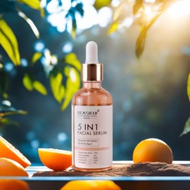 Suero de vitamina C para la cara, suero facial antienvejecimiento con vitamina C, ácido hialurónico, vitamina E, suero radiante para manchas oscuras, 