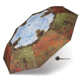 happy rain Umbrella with Claude Monet Poppy Field at Argenteuil Pocket Umbrella, multicoloured
