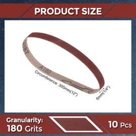 Kozelo 10 Pack Sanding Belts 1/4 x 12-3/4 Inch 180 Grit Aluminum Oxide Abrasive Sandpaper for Belt Sander Metal Grinding Wood Working Weld Rust Removal