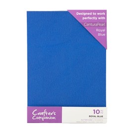 A4 Coloured Glitter Card Pack Single Sided Royal Blue – 250GSM (10 Sheet Pack) - Perfect for Arts and Crafts, Printing, Card Bases & Folding - Centura Pearl by Crafter's Companion