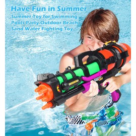 Roxie Water Guns for Kids and Adults with 1500CC High Capacity 40 Ft Long Range Shooting Water Blaster Squirt Guns Swimming Pool Beach Sand Water Fighting Toy for Boys Girls, Red, 22 Inch