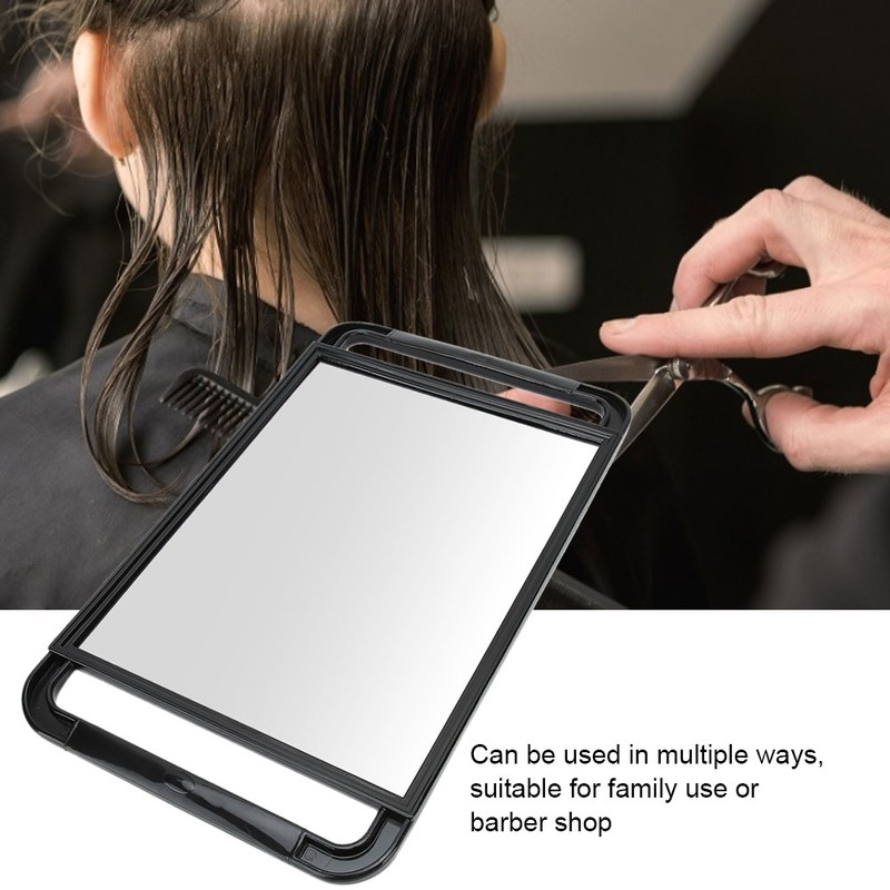 Double Handle Mirror Large Rectangle Makeup Barber Hair Handheld Back
