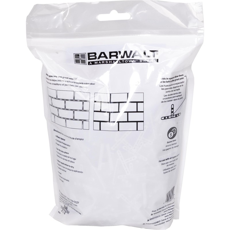 BARWALT Precision Leave-in-Tile Spacers, 1/8 Inch, 1000 Pack, Tile Leveling,