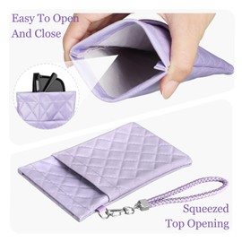 RayLove Double Eyeglass Case Glasses Case Soft with Carrying Strap Leather Eyeglasses Pouch Sunglasses Case For Women Men