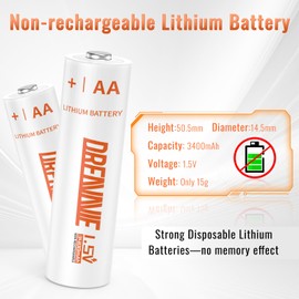Lithium Batteries AA [Non-Rechargeable]- 1.5V Double A Premium Lithium AA Batteries for Blink Outdoor,Flashlight,Toys,Other Daily Gadgets[4 Pack/3400mAh]