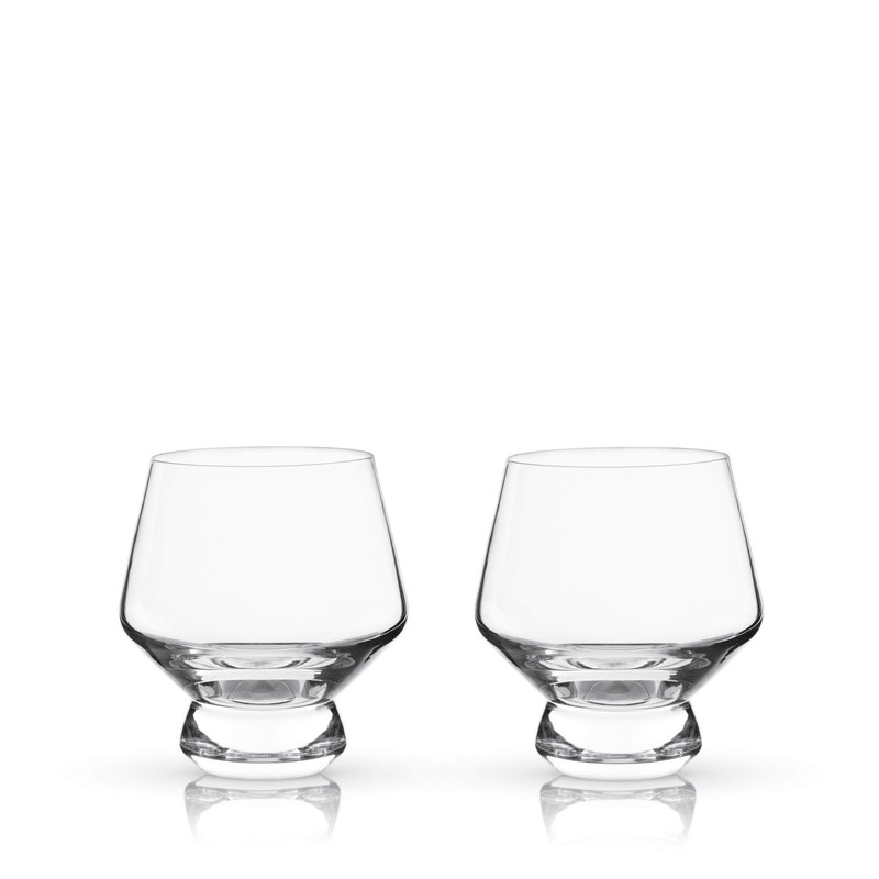 Viski 6448 Raye: Footed Punch Cups, Glass (Lead-Free Crystal), 8