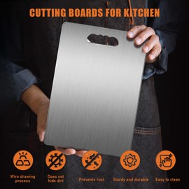 New Titanium Cutting Board For Kitchen, 100% Pure Titanium Cutting Boards,1 Pack Double-sided Food Grade Quality, Easy To Clean And Will Not Absorb Odors, Suitable For Kitchen Or Outdoor (14*10inch)