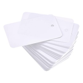 TOP-VIGOR 50Pcs Plastic Shipping Tags, 30x50x0.3mm Waterproof Hang Tags, Blank Labeling with Eyelet for Product Identification Labels Valve Marking Outdoor Tagging, White