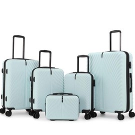 UIIMIII 5 Piece Luggage Set with Hard-Shell, Expandable, Lightweight, 360° Spinner Wheels & TSA Lock:_Strawberry Pink