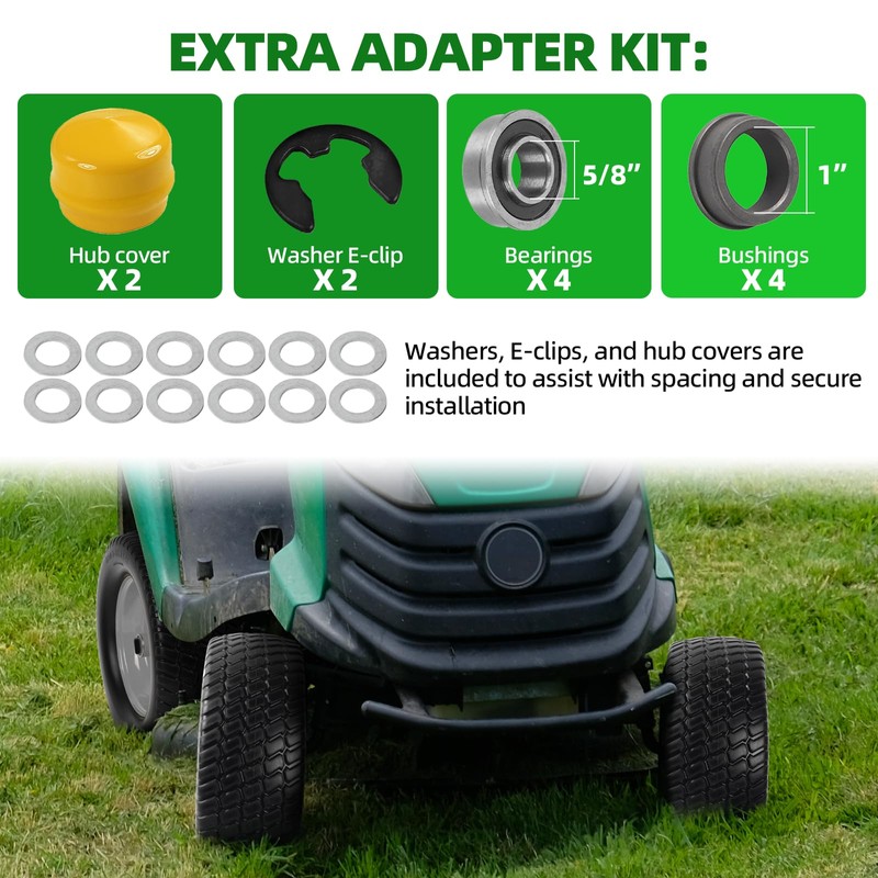 AR-PRO (2-Pack) 15x6.00-6 Flat Free Tire and Wheel, Solid Lawn