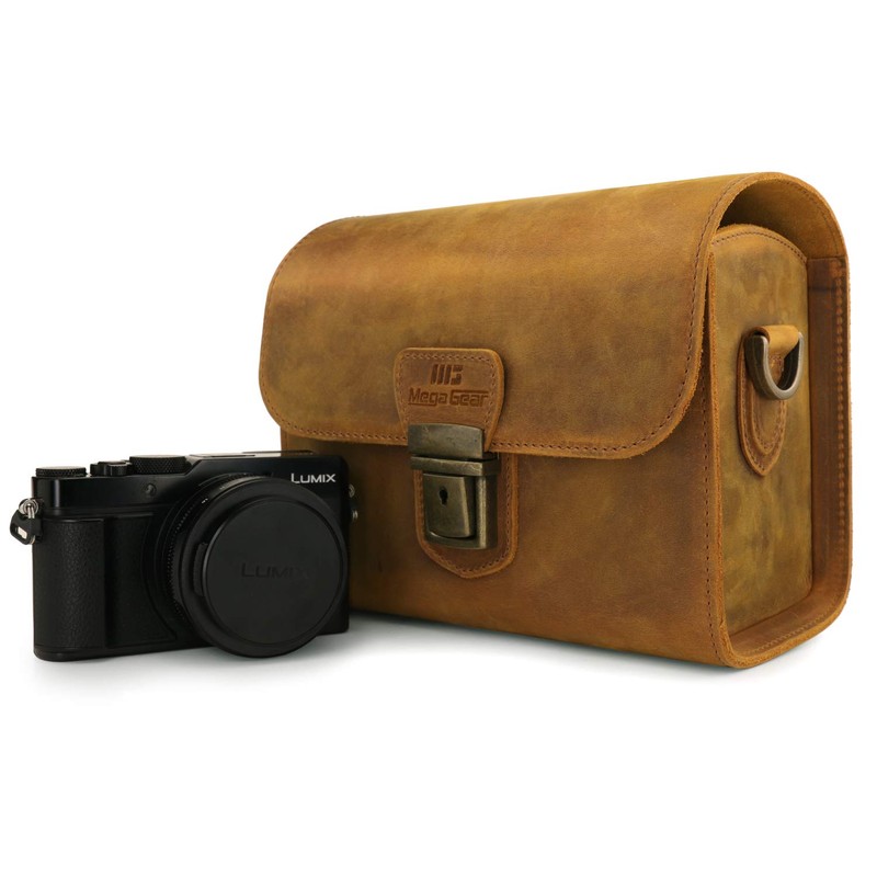 MegaGear MG1725 Pebble Genuine Leather Camera Case Bag for Instant