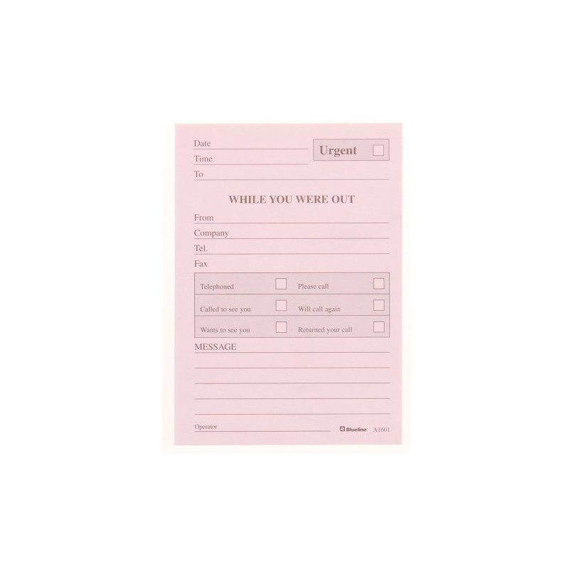 Blueline Telephone Message Pad While You were Out Format 50