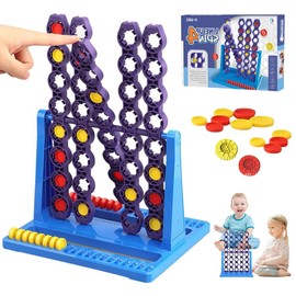 LUFEIS 4 Spin Board Game, 2 Players Strategy Board Game for Adults or Kids, Classic Four in a Row Game with Upgraded Spinning Gameplay, 4 in a Row Board Game for Travel Party Friends Gathering