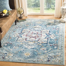Safavieh Savannah Collection SVH632B Boho Chic Area Rug, 4' x 6', Blue / Navy