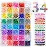 1435 Pcs Glass Beads for Bracelet Making kit, 34 Colours