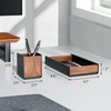 UPERGO Walnut Desk Tray with Pen Holder Set, Natural Wooden
