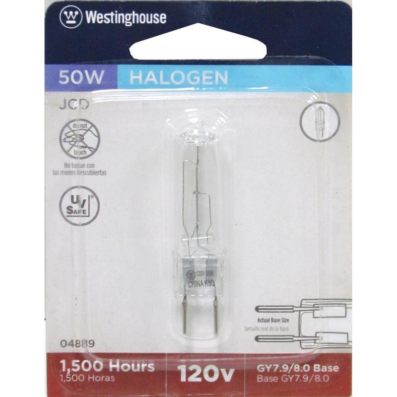 Westinghouse 04889 60-watt T4 Halogen Bulb, Clear, 1 Pack, White