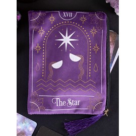 Grindstore Zippered Bag | The Star Tarot Card | 1 Piece | Purple | 20 cm x 20 cm x 15 cm
