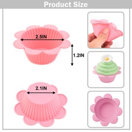 24 Pcs Silicone Muffin Liners with Tabs, Reusable Cupcake Liners for Steel Muffin Pan, Non-Stick Baking Cups (24Pcs-6Colors)