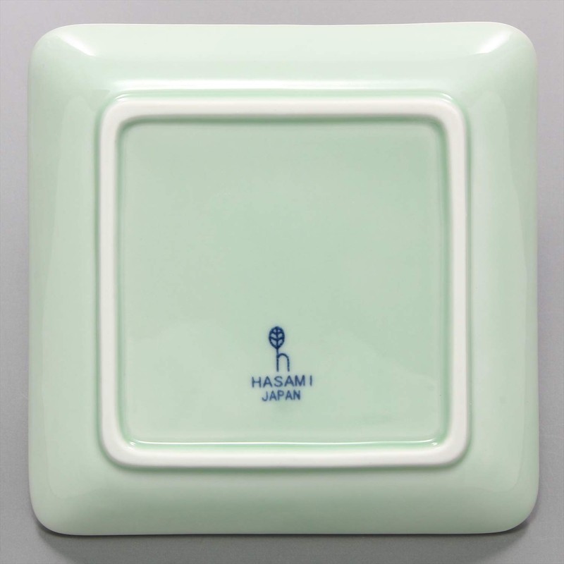 Hama Pottery Hasami Ware Bright Square Plate Aqua 403965 4.8