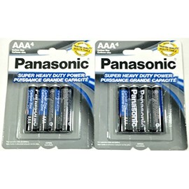 Panasonic B01N03FKKC 8pc AAA Batteries Super Heavy Duty Power Carbon Zinc Triple A Battery 1.5v