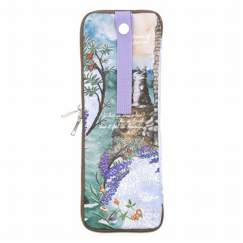 [わちふぃーるど] 猫のダヤン ダヤン ペットボトル収納も可能 折りたたみ傘ケース 不思議な国の境目