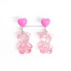 Minacute Q1066 Bear Earrings, Pink