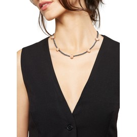 Breil B Rocks TJ3289 Stainless Steel Necklace with Hematite Stones - Min Length 39cm Max Length 45cm, Stainless Steel, No Gemstone