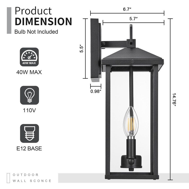 Darkaway Outdoor Wall Lights for House,2pcs Exterior Lighting Fixtures Wall