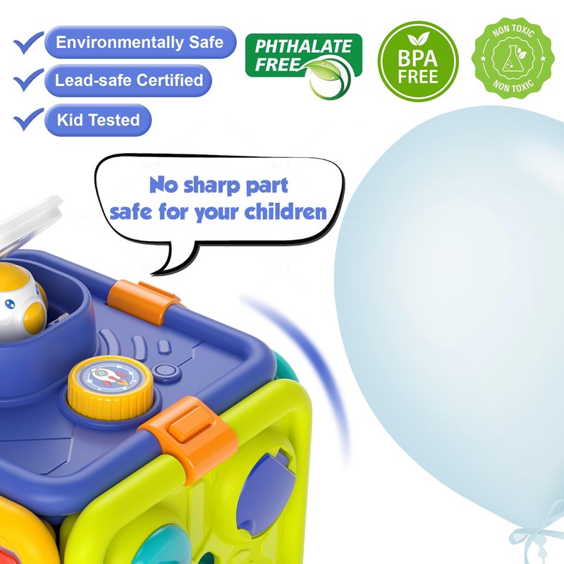 XIAPIA Montessori Toys for 1 Year Old Baby, 6-in-1 Sensory