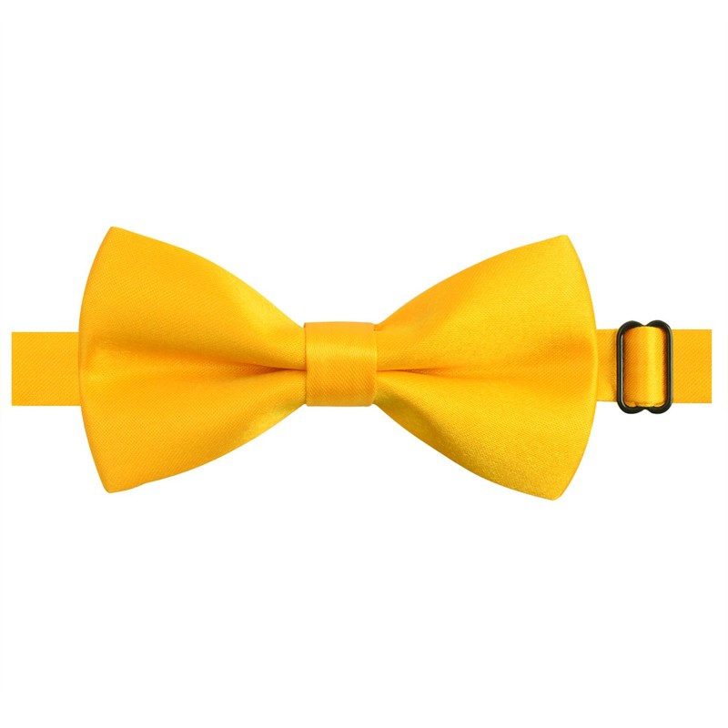 Alizeal Boy's Solid Banded Adjustable Length Pre-tied Bow Tie (Yellow)