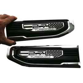 Pair Driver Passenger Side Badge Vent Emblems Compatible with 2019-2025 Sierra 1500 2.7L Turbo-max 86532094 (Chrome line)