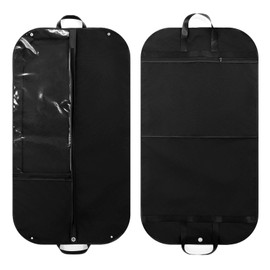 HomeVoyage 43-Inch 300D Oxford Garment Bag for Travel, Hanging Clothes Suit Bags for Men and Women, Waterproof Large Black suit cover with Handles and Zipper garment cover with pockets