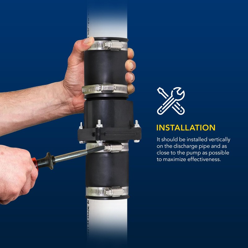SUPPLY GIANT TQDW44 Plastic Sump Pump Check Valve with PVC