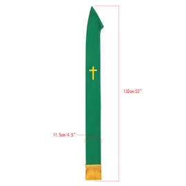 BLESSUME Church Clergy Pastor Cross Embroidered Stole, Green 9, One Size