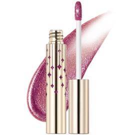 FOCALLURE High Shine Glitter Lip Gloss,Hydrates and Soothes Lips for a Gorgeous,Delivers a Non-sticky Glossy finish,Long-lasting Shine & Fuller-looking Lip Makeup,PK03 ENVY SHADOW