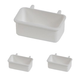 Moondown Farm Canary, Finch, Budgie Aviary Cage Feeders Deep Plastic Pots (Pack of 3)